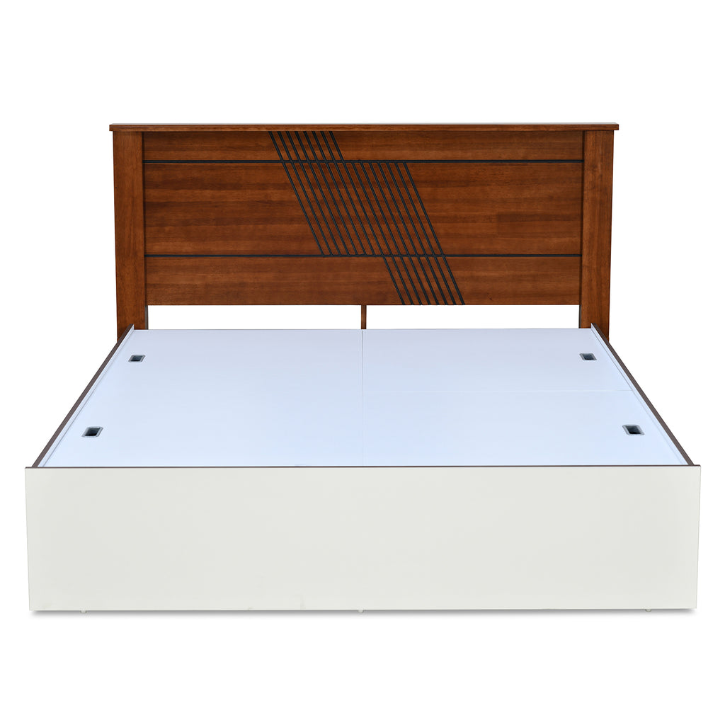 Electra Max Solid wood Bed with Box Storage (White)