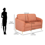 Arch 2 Seater Fabric Sofa- Rust