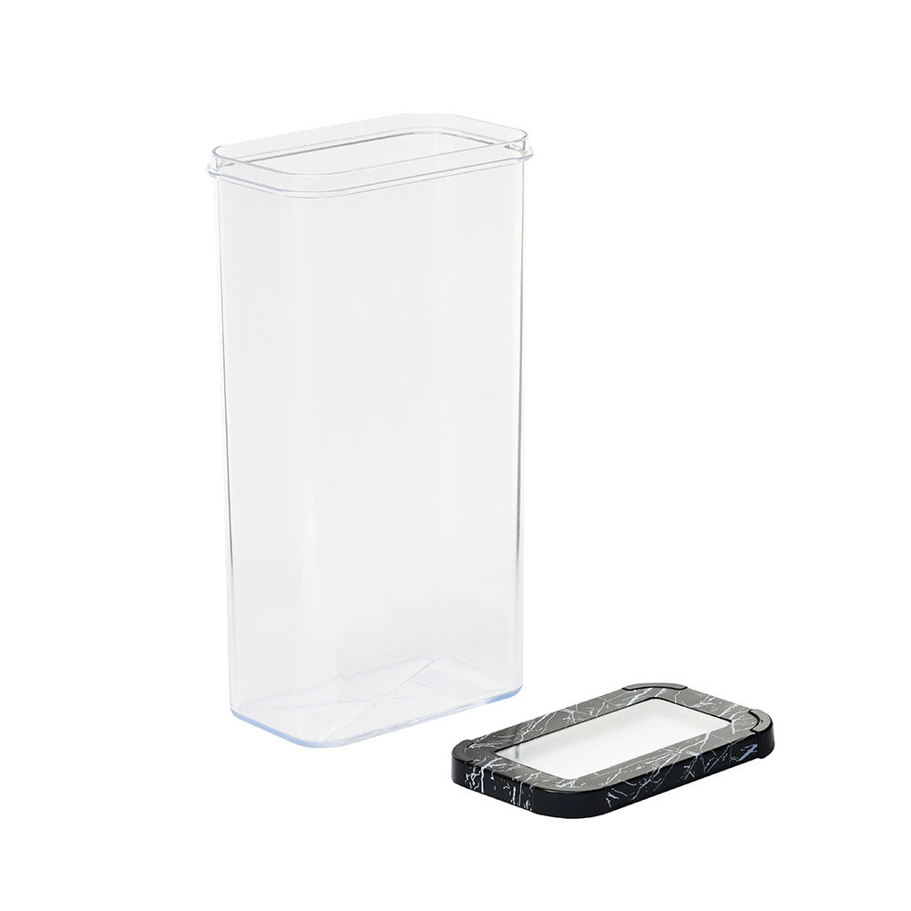Ebony Rectangular 3000 ml Cannister Storage Container (Black)