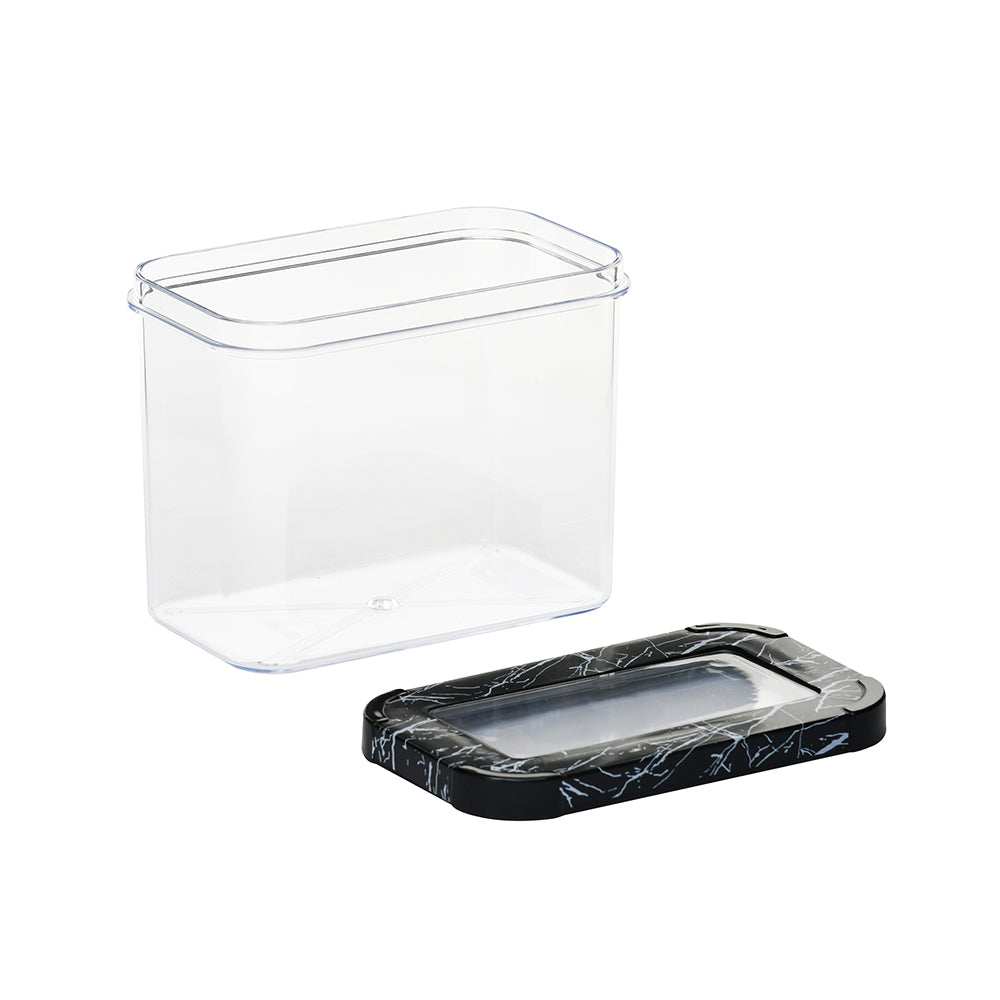 Ebony Rectangular 1200 ml Canister Storage Container- Black
