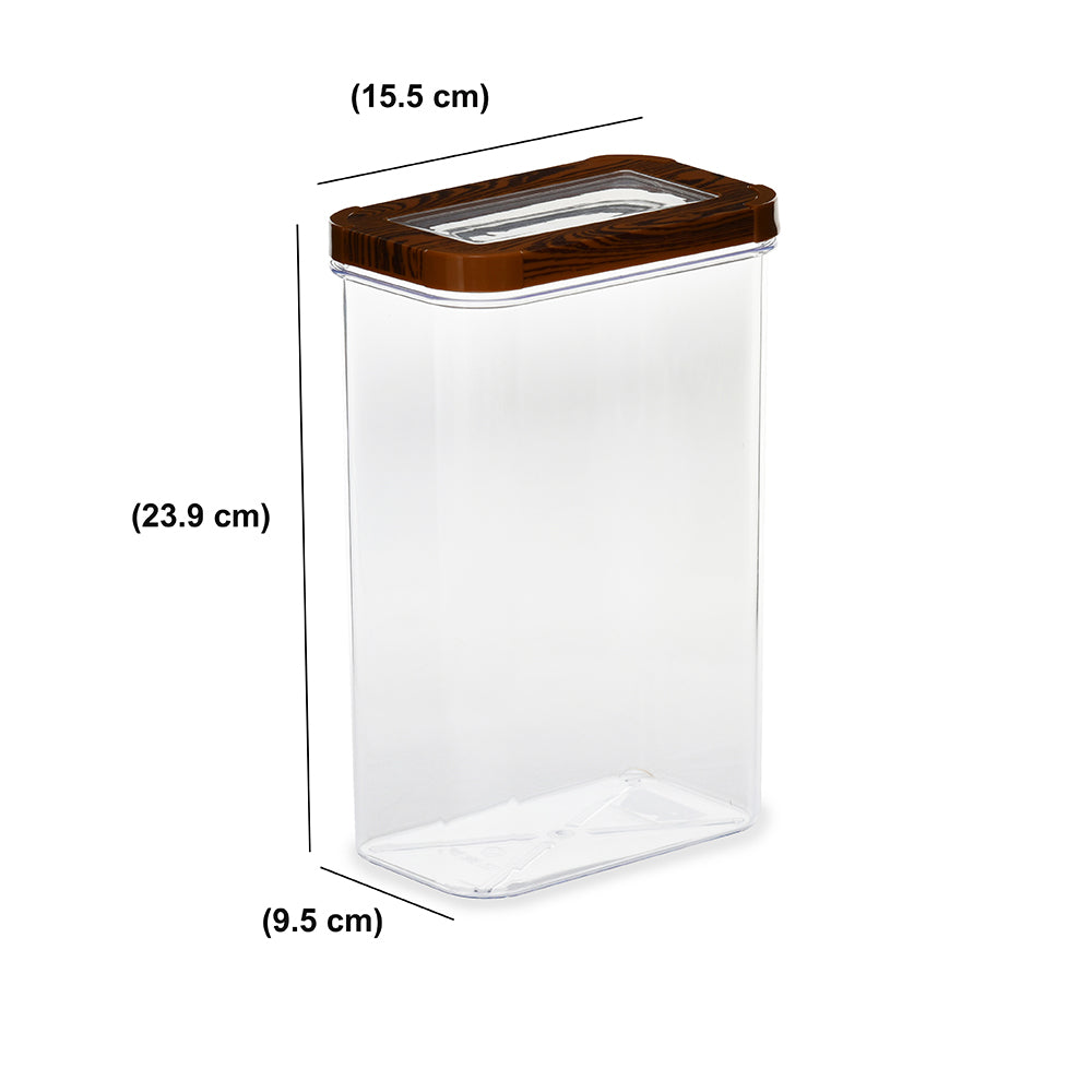 Multipurpose Rectangular 2500 ml Cannister Storage Container (Brown)