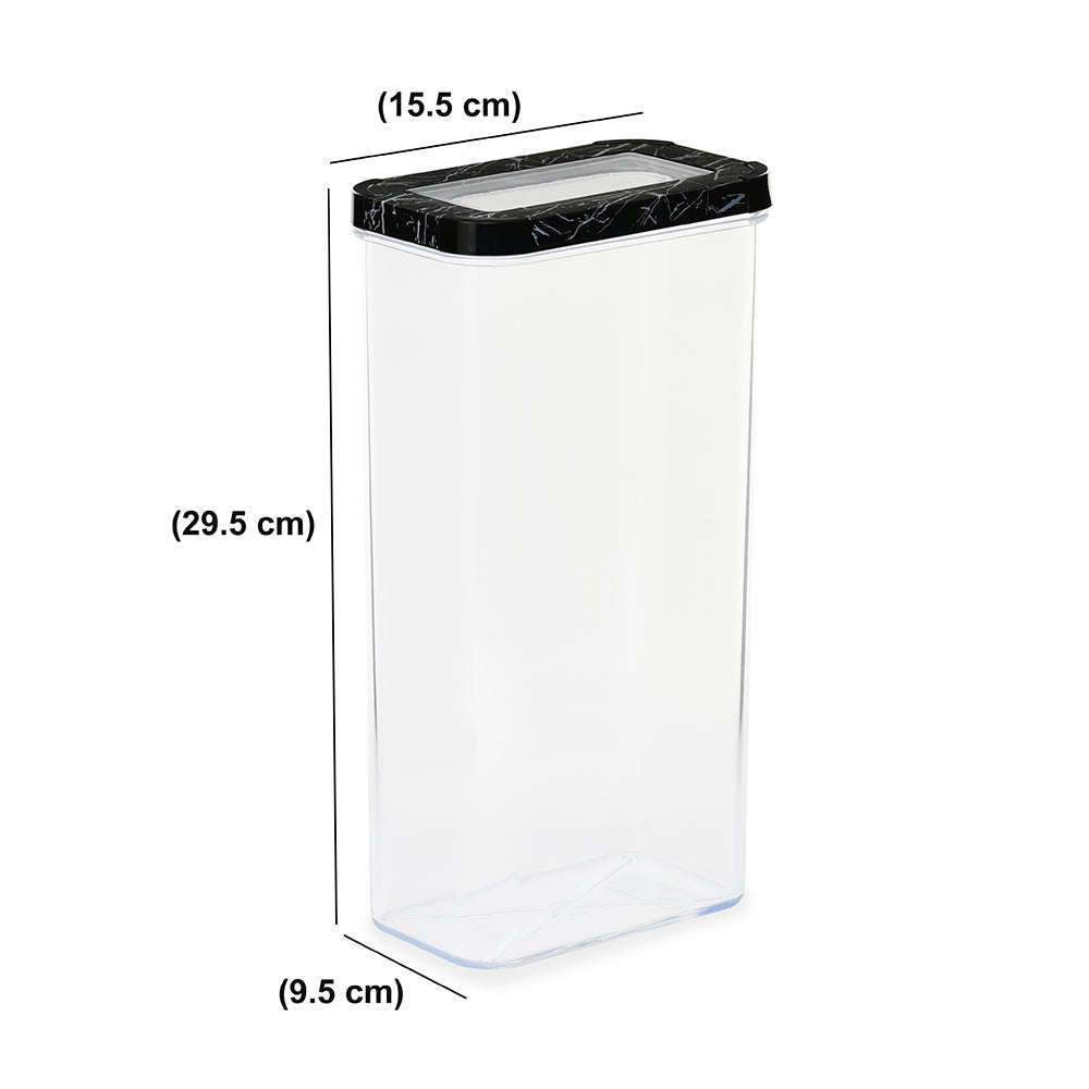 Ebony Rectangular 3000 ml Cannister Storage Container (Black)