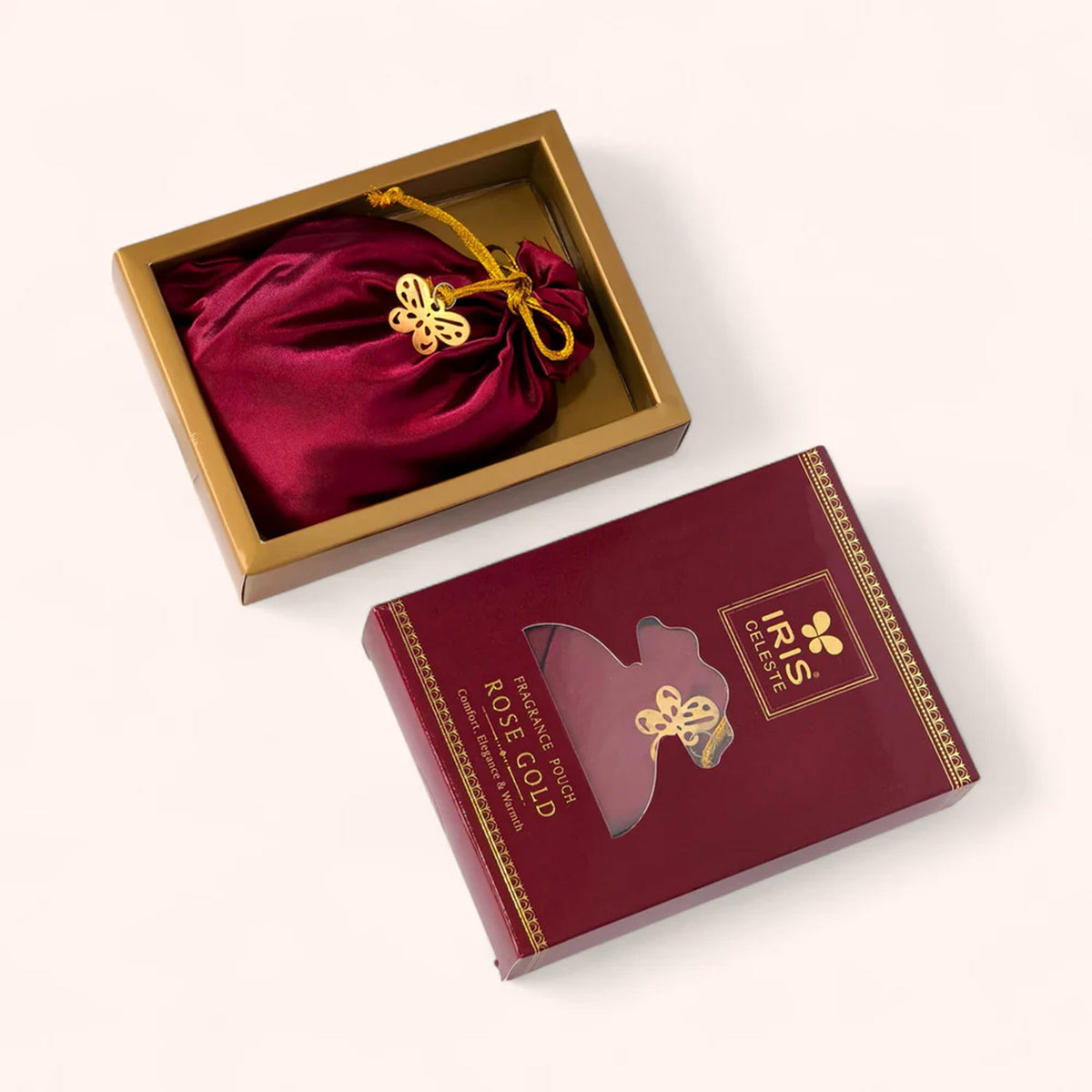 Iris Celeste Rose Gold Fragrance Pouch