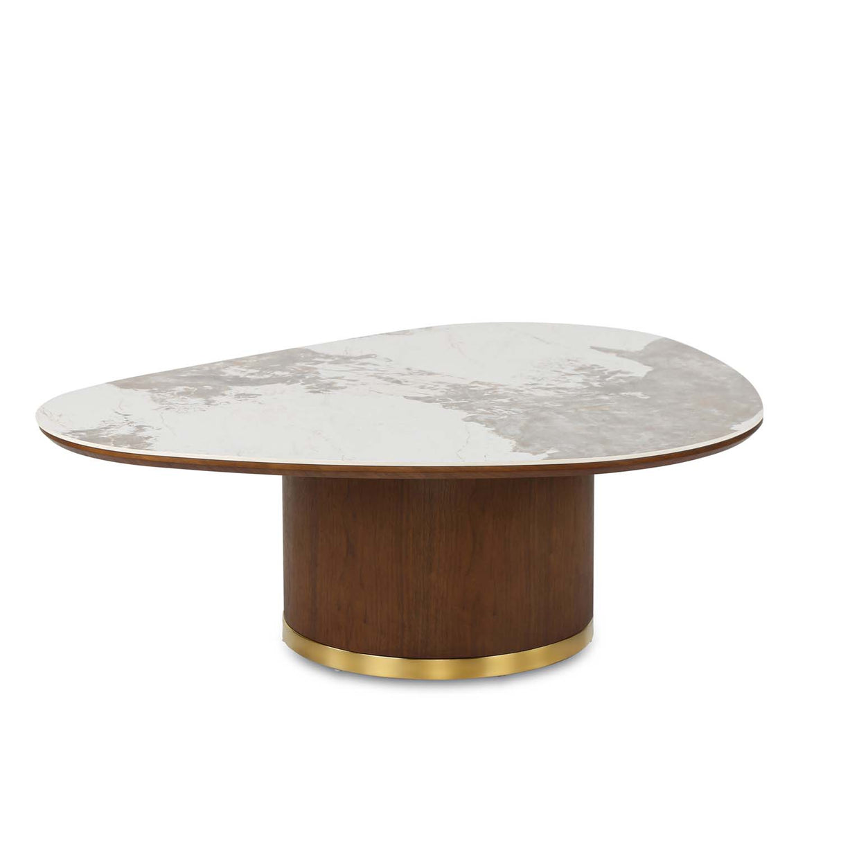 Empera Sintered Top Center Table (Walnut & Beige)