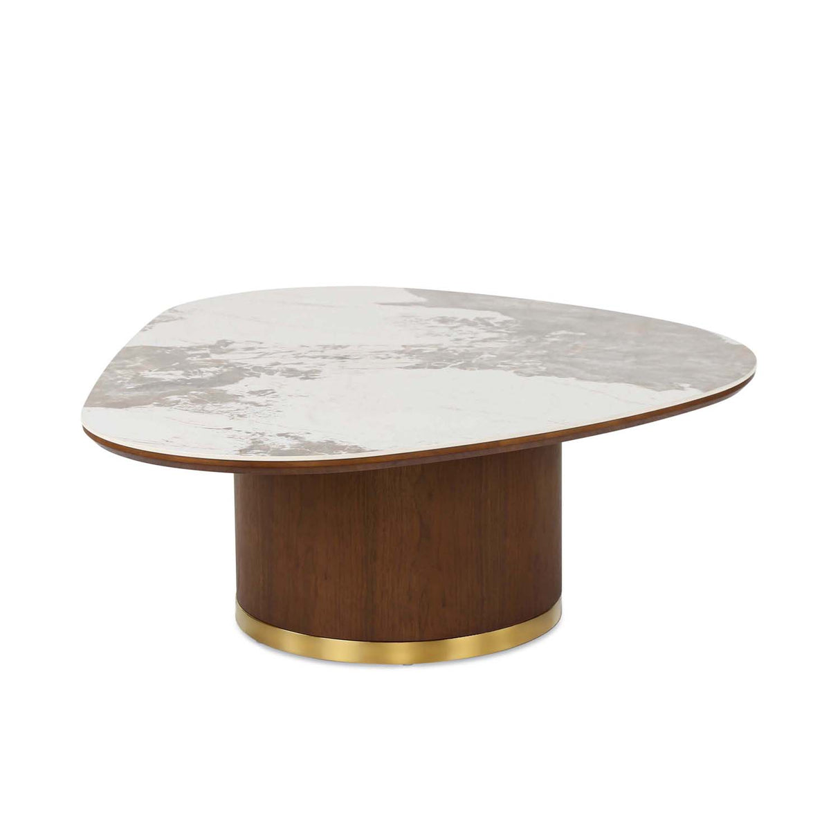 Empera Sintered Top Center Table (Walnut & Beige)