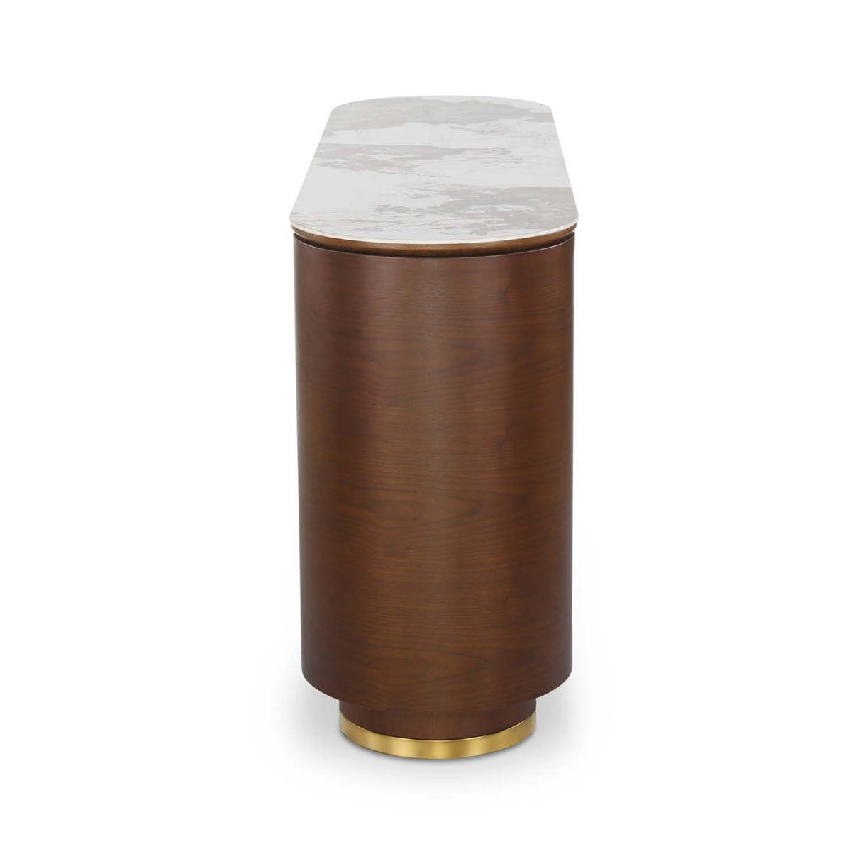 Empera Sintered Top Buffet Sideboard Cabinet (Walnut & Beige)