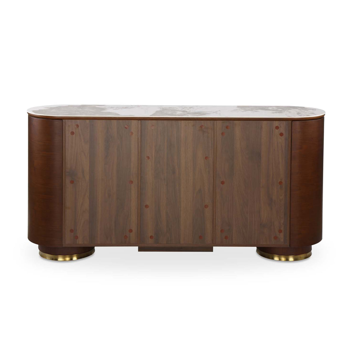 Empera Sintered Top Buffet Sideboard Cabinet (Walnut & Beige)