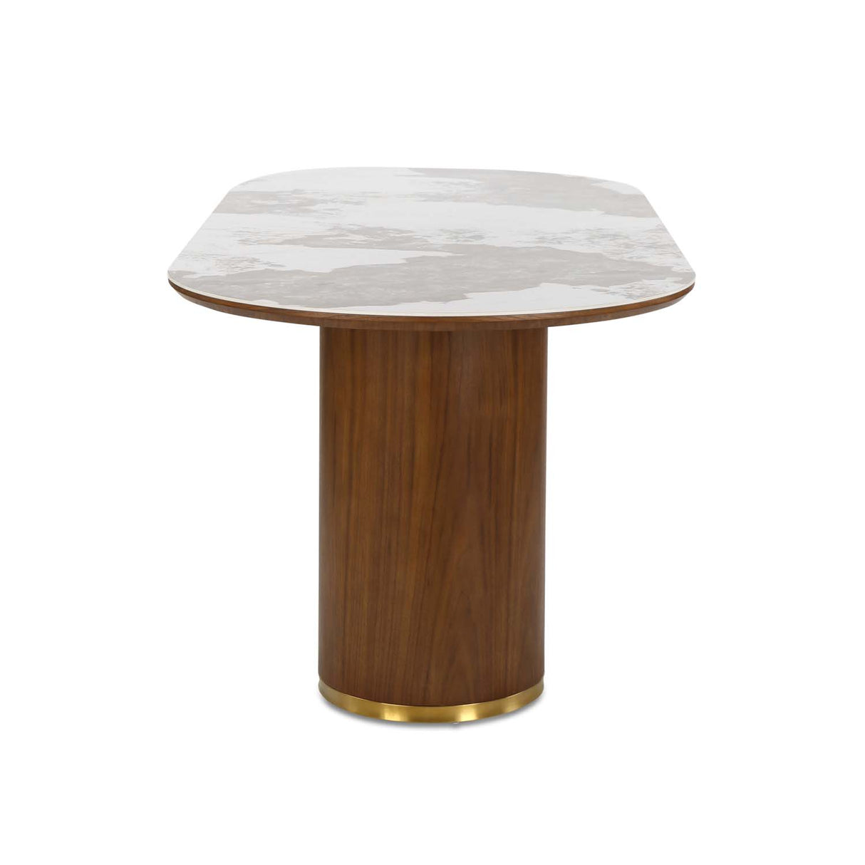 Empera Sintered Top 6 Seater Dining Table (Walnut & Beige)