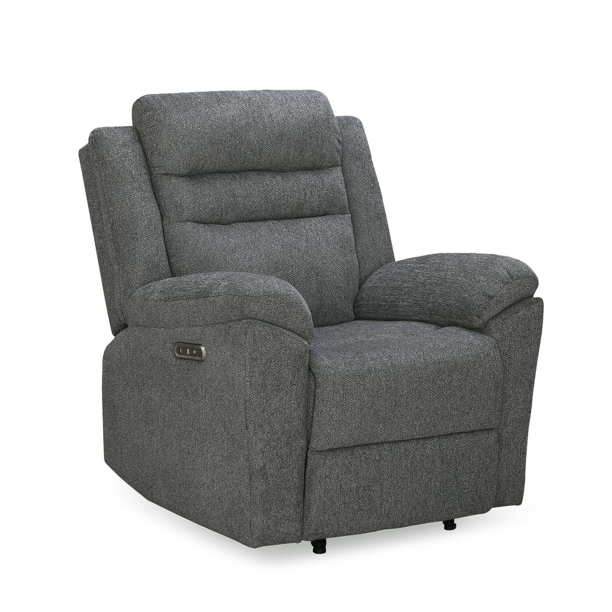 Divo 1 Seater Electric Recliner (Slate Grey) - Slight Side View