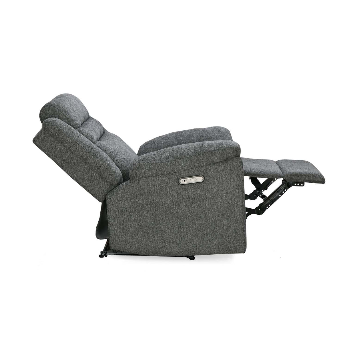 Divo 1 Seater Electric Recliner (Slate Grey) - Open With Backrest Side View