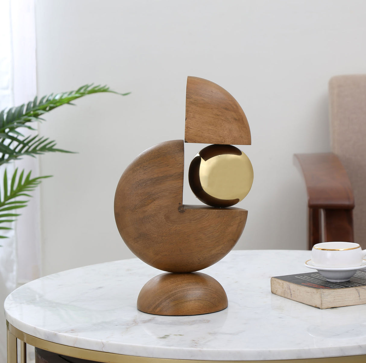 Abstract Table Decor Showpiece (Gold & Brown)