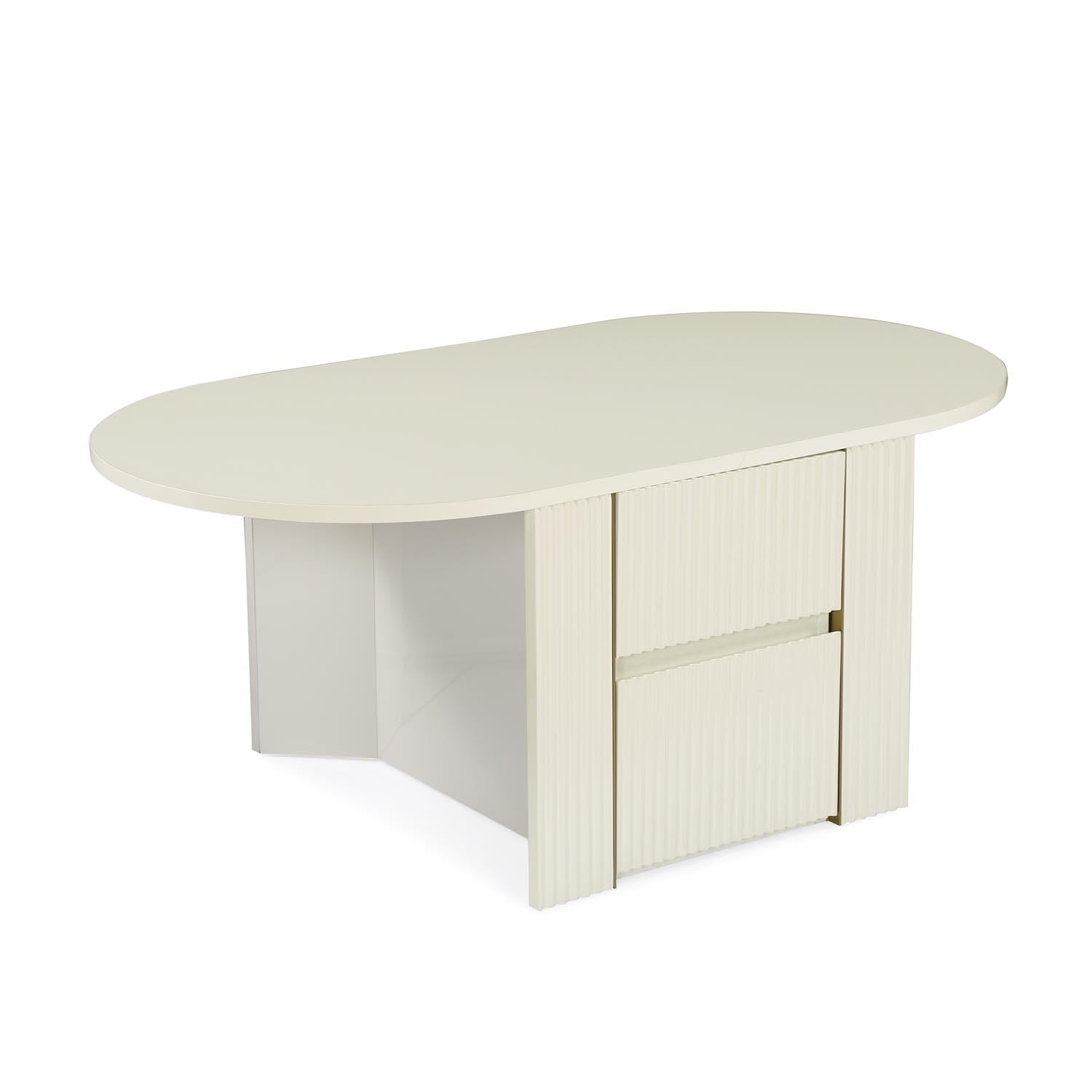 Nix Center Table (Ivory White)