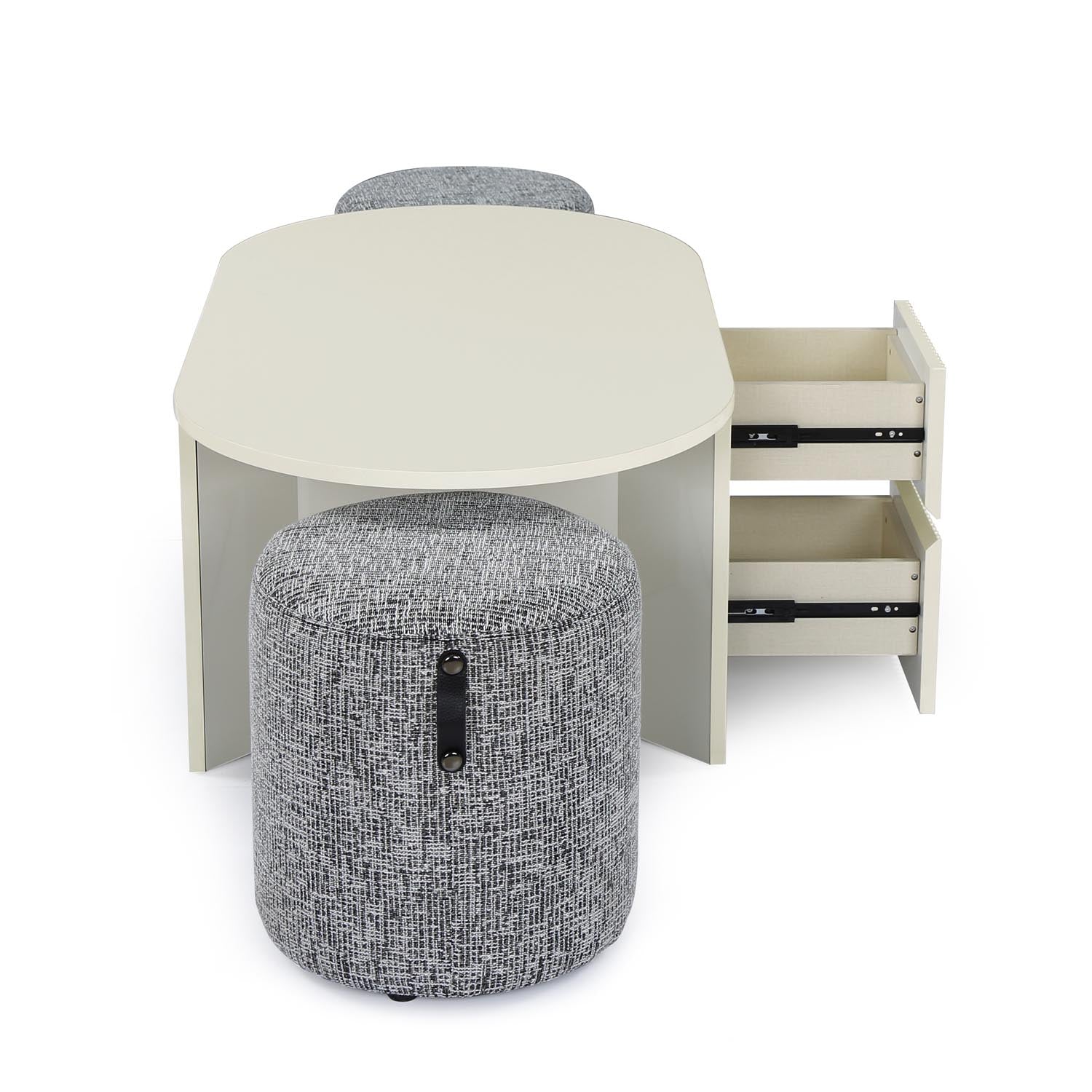 Nix Center Table (Ivory White)