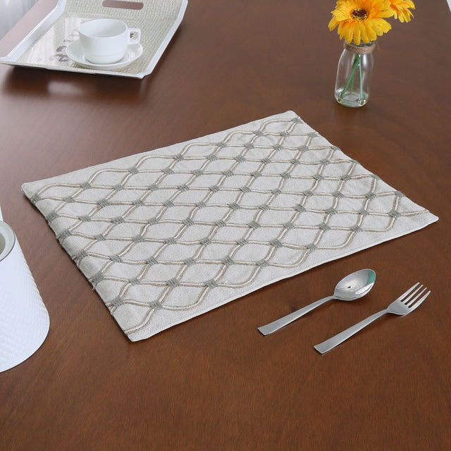 Nilkamal Decorative Abstract Cotton Trivet (Grey)