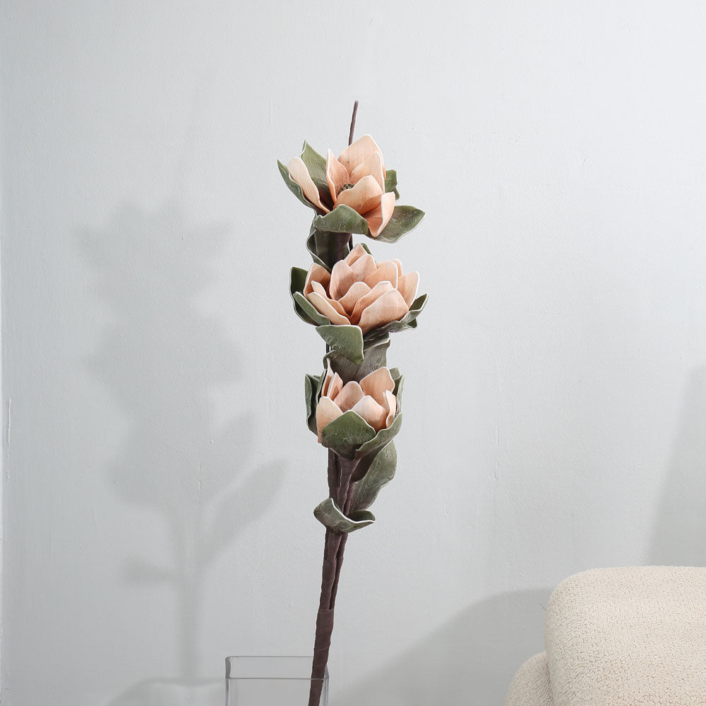 Nilkamal Artificial 3 Rose Flowers Stick (Beige)