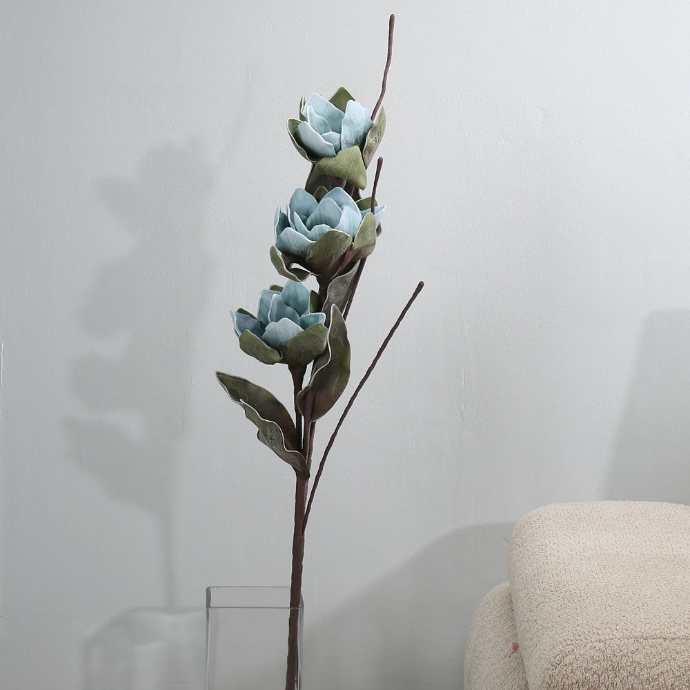 Nilkamal Artificial 3 Rose Flowers Stick (Blue)