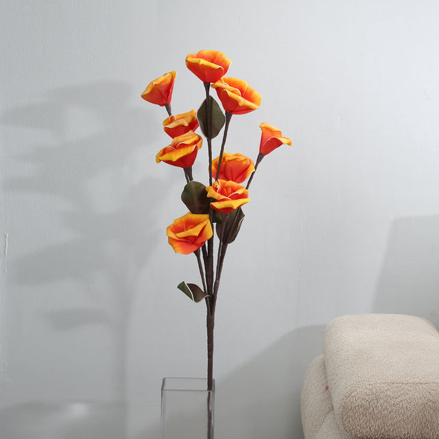 Nilkamal Artificial Mini Rose Flowers Bunch (Orange)