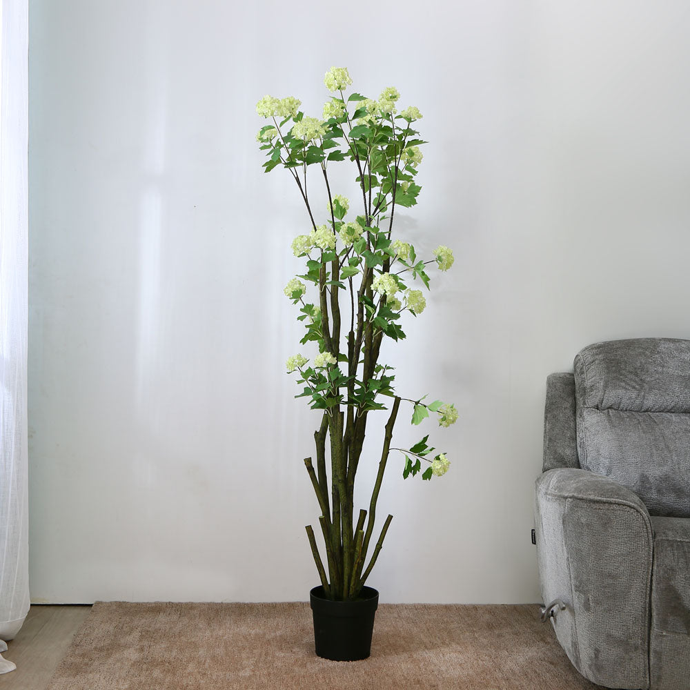 Nilkamal Artificial Snowball Tree With Pot (Green & Yellow)