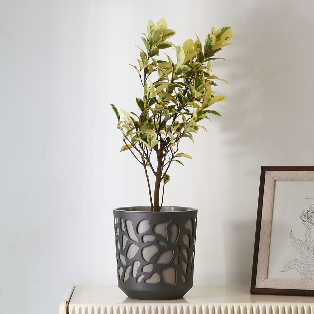 Nilkamal Mosaic Decorative Polypropylene Planter Taupe