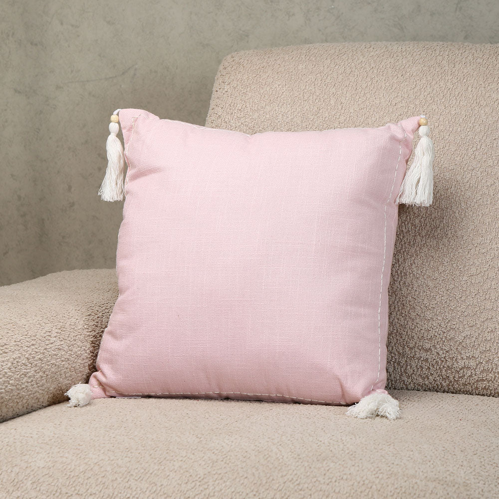 Nilkamal Solid Cotton 16 X 16 Filled Cushion Pink