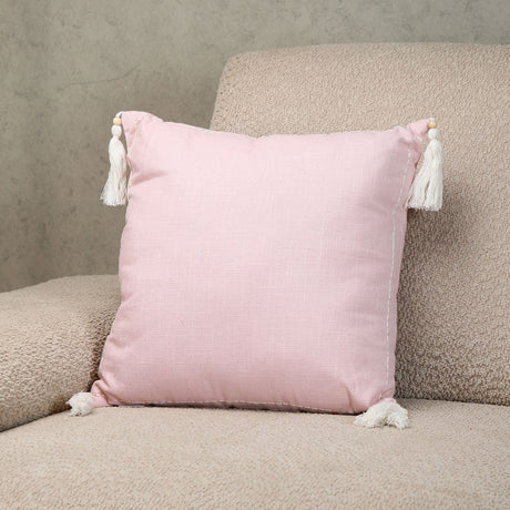 Nilkamal Solid Cotton 16 X 16 Filled Cushion Pink