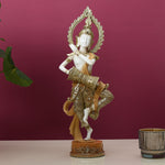 Buddha Playing Dhol Decorative Polyresin Showpiece (Cream)