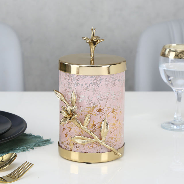 Nilkamal Lily Twigs Cannister Large Pink Gold