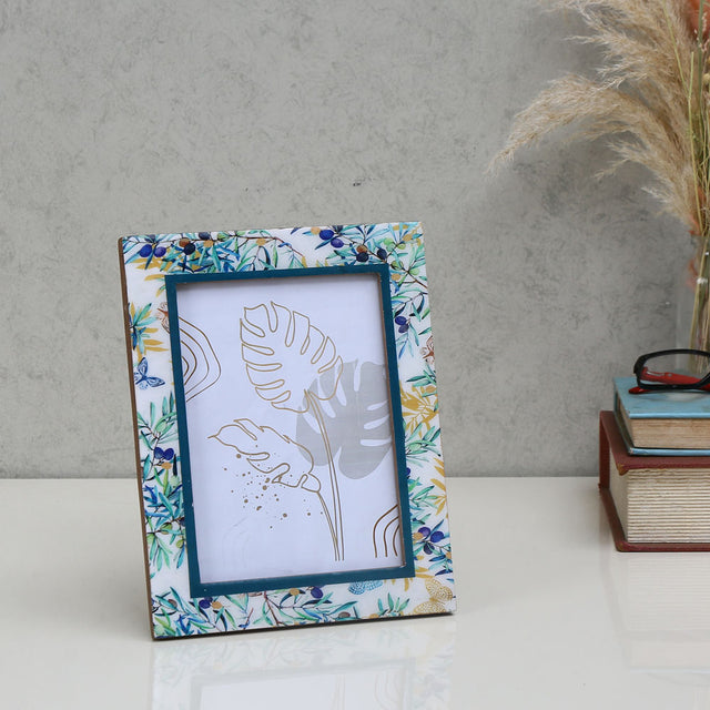 Nilkamal Floral Design MDF Table Photo Frame (Multicolor, 5 x 7 Inch)