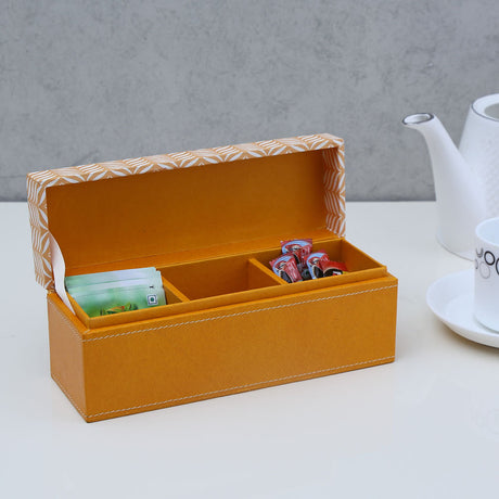 Nilkamal Leaf Design Three Section Utility Box Yellow