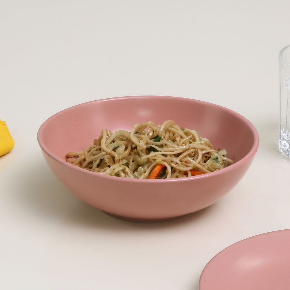 Stoneware Serving Bowl- Pink Matt