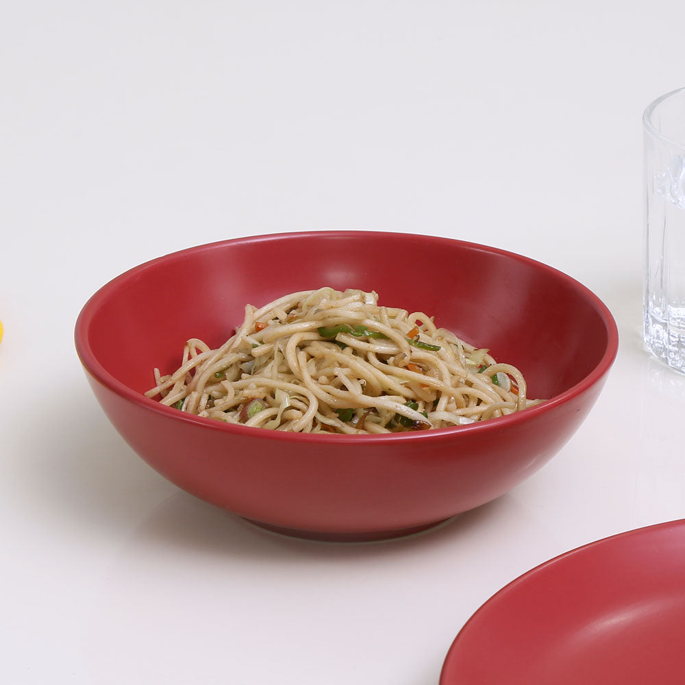 Stoneware Serving Bowl- Red Matt