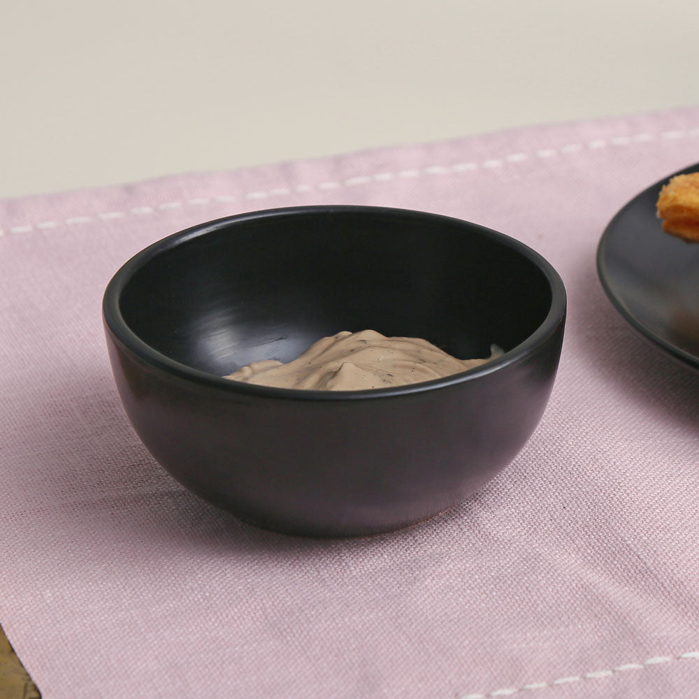 Stoneware Serving Dip Bowl- Black Matt
