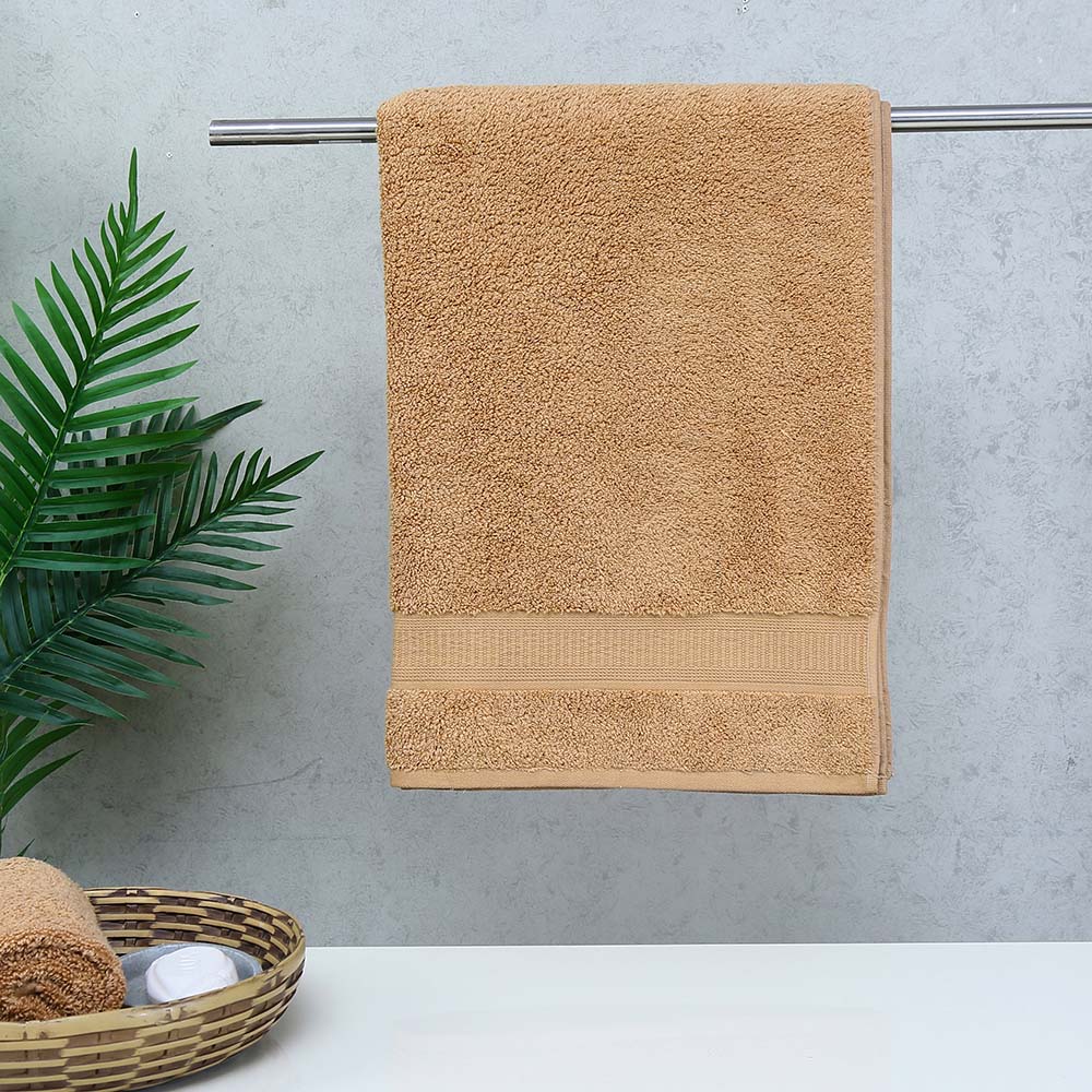 Nilkamal Solid 480 Gsm Cotton Bath Towel 75 X 150 Cm Beige