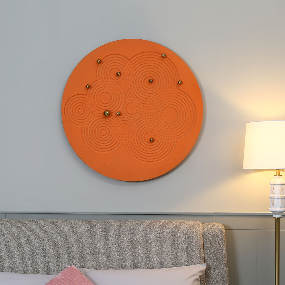 Nilkamal Fluted Round Wall Decor (Orange)