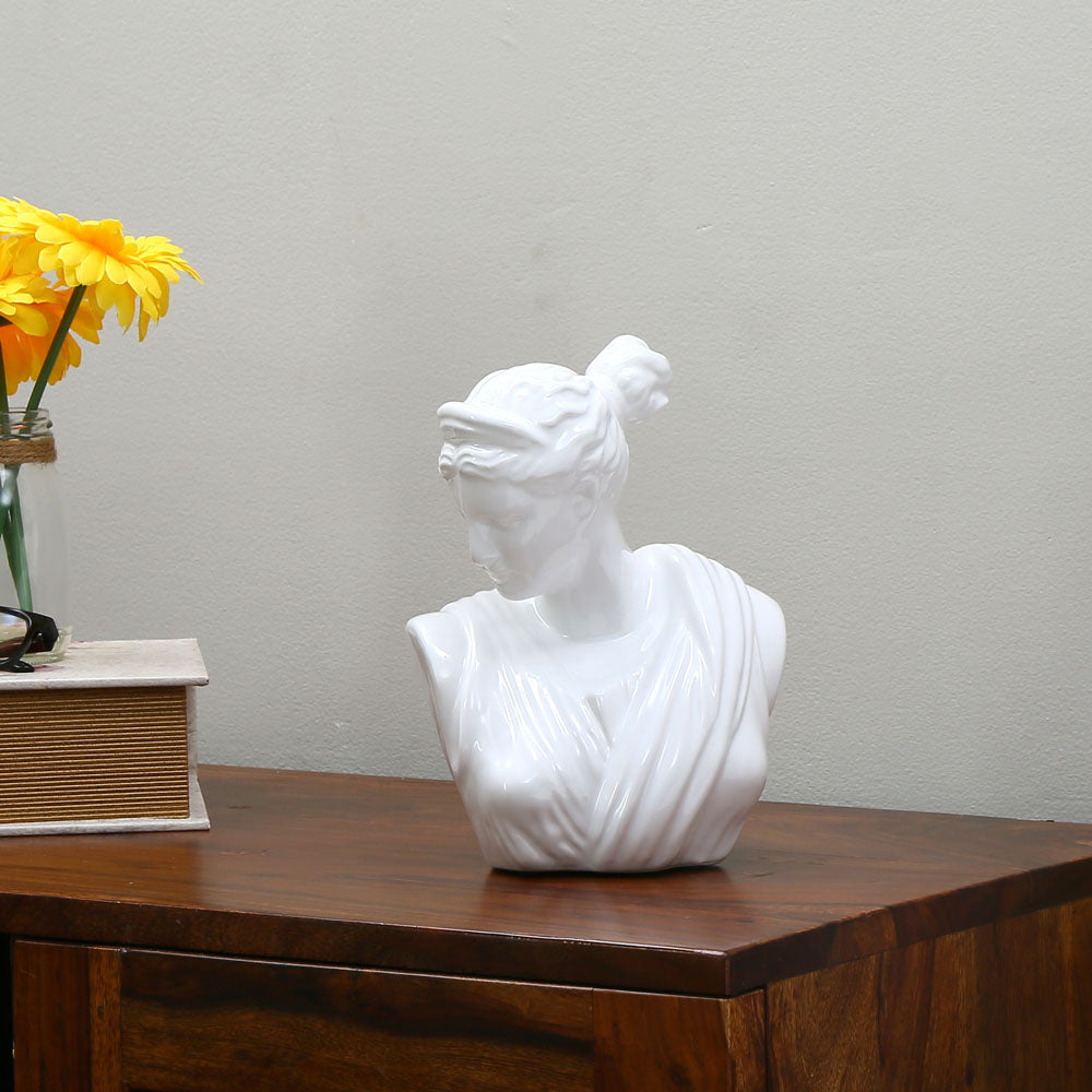 Nilkamal Jolie Bust Statue Ceramic Showpiece White