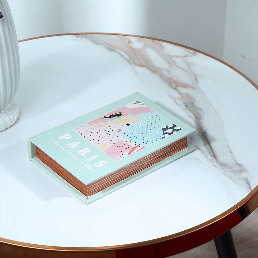 Paris Book Shaped Storage Box (Small, Blue)