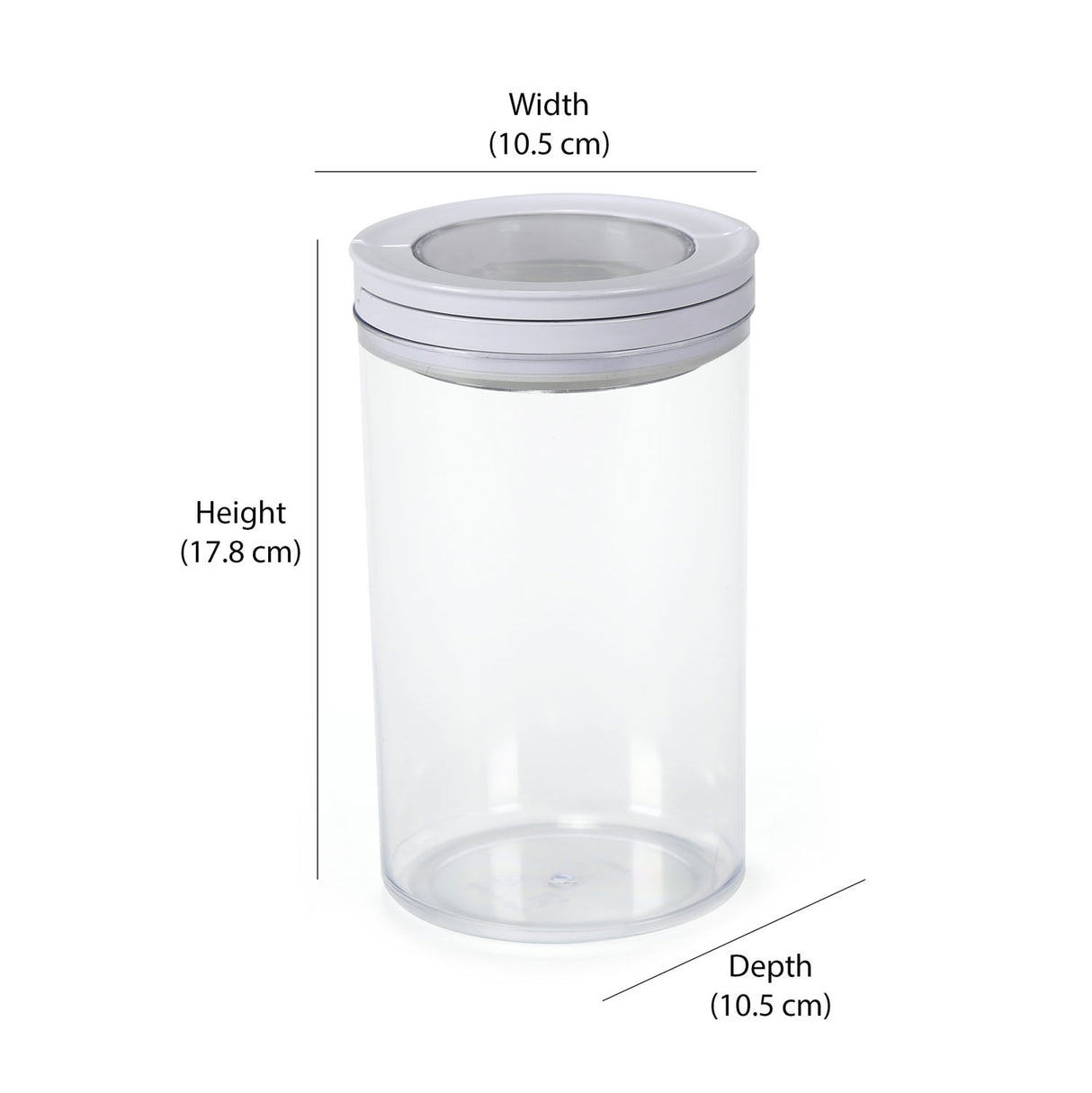 Round Shape 1000 ml Fliplock Container (Transparent)