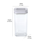 Square Shape 1700 ml Fliplock Container (Transparent)