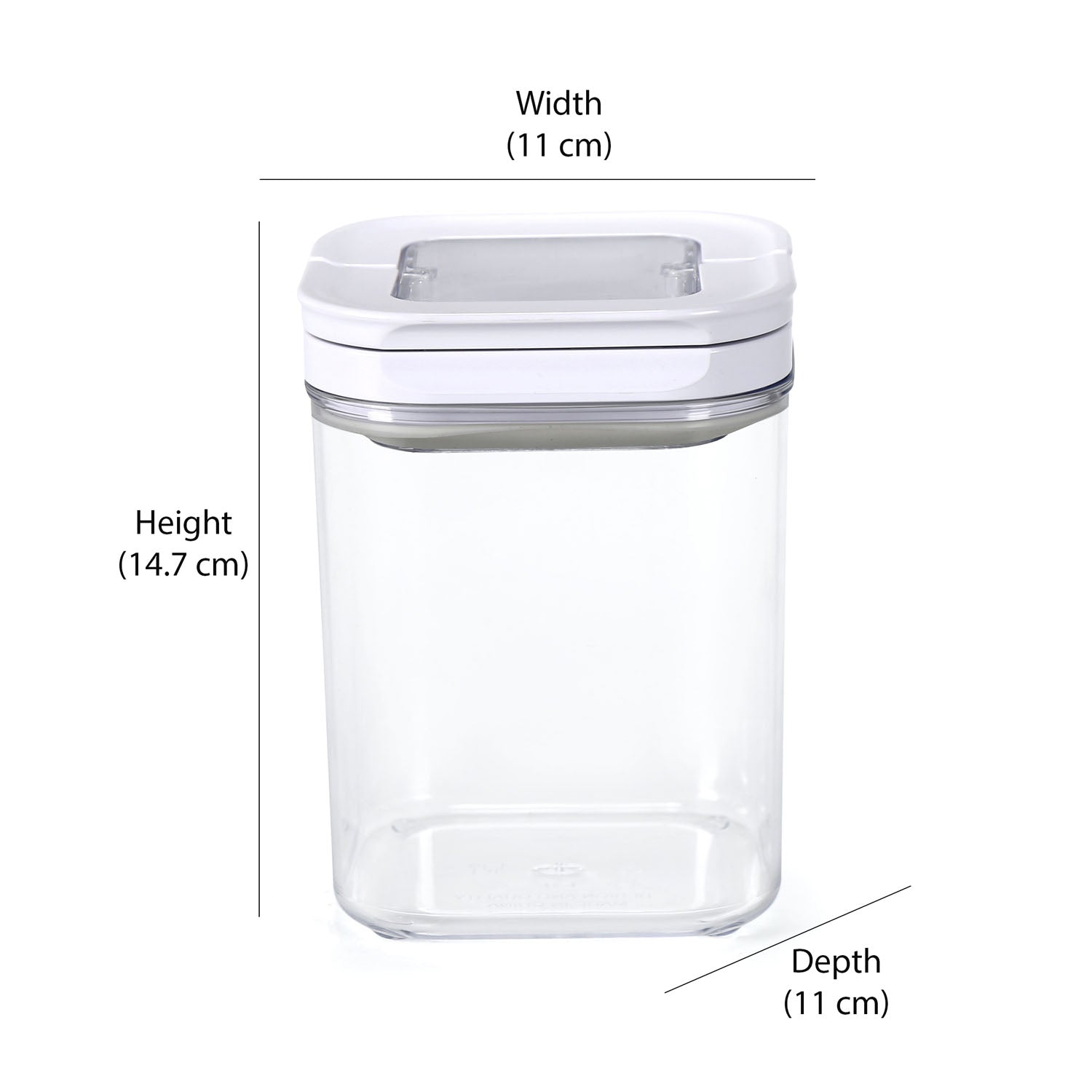 Square Shape 1100 ml Fliplock Container (Transparent)