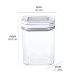 Square Shape 1100 ml Fliplock Container (Transparent)