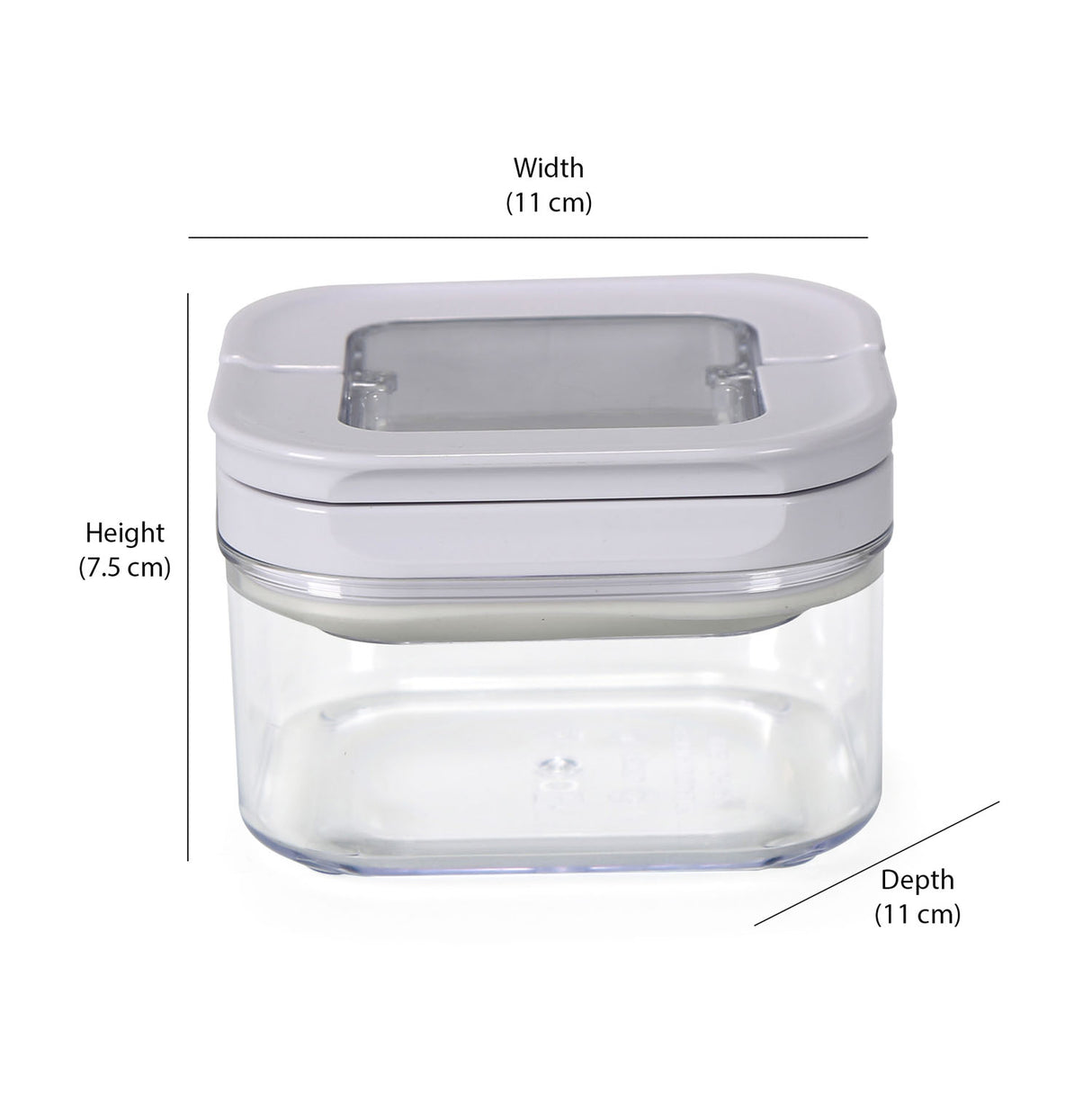 Square Shape 450 ml Fliplock Container (Transparent)