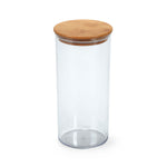 Round Shape 1350 ml Container with Bamboo Lid (Transparent)