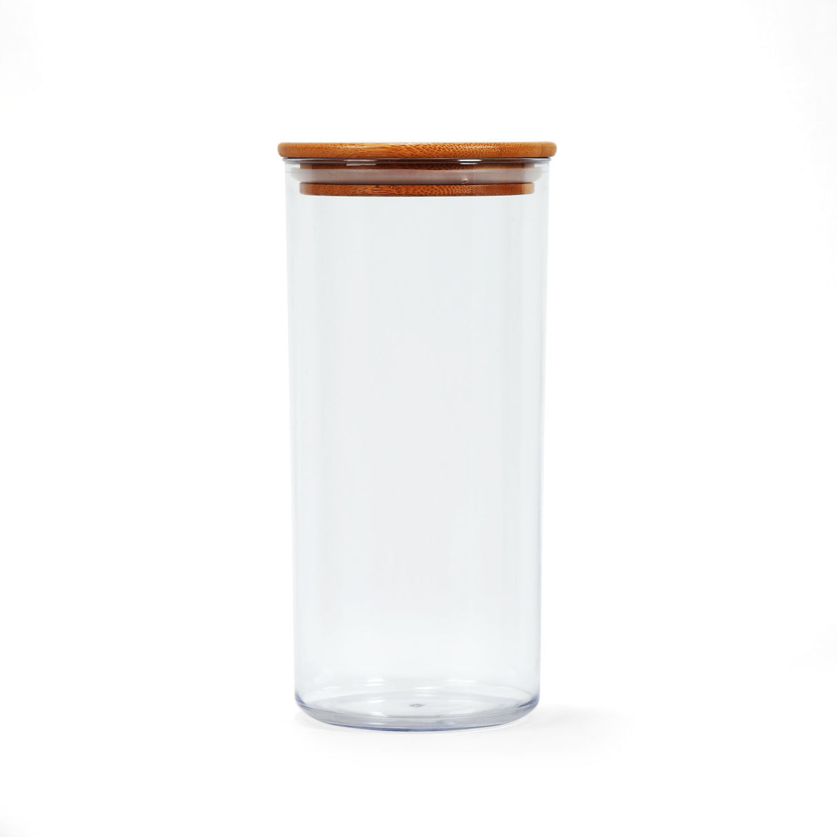 Round Shape 1350 ml Container with Bamboo Lid (Transparent)