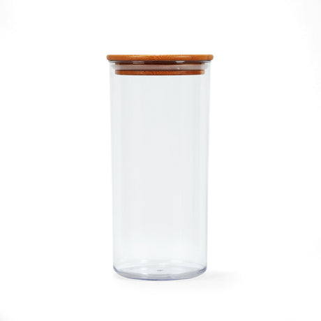 Round Shape 1350 ml Container with Bamboo Lid (Transparent)