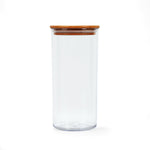 Round Shape 1350 ml Container with Bamboo Lid (Transparent)