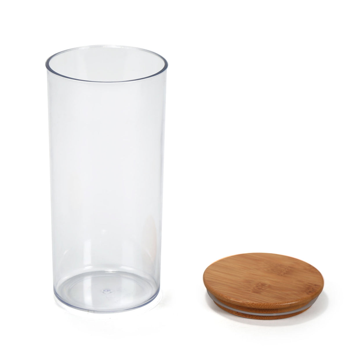 Round Shape 1350 ml Container with Bamboo Lid (Transparent)