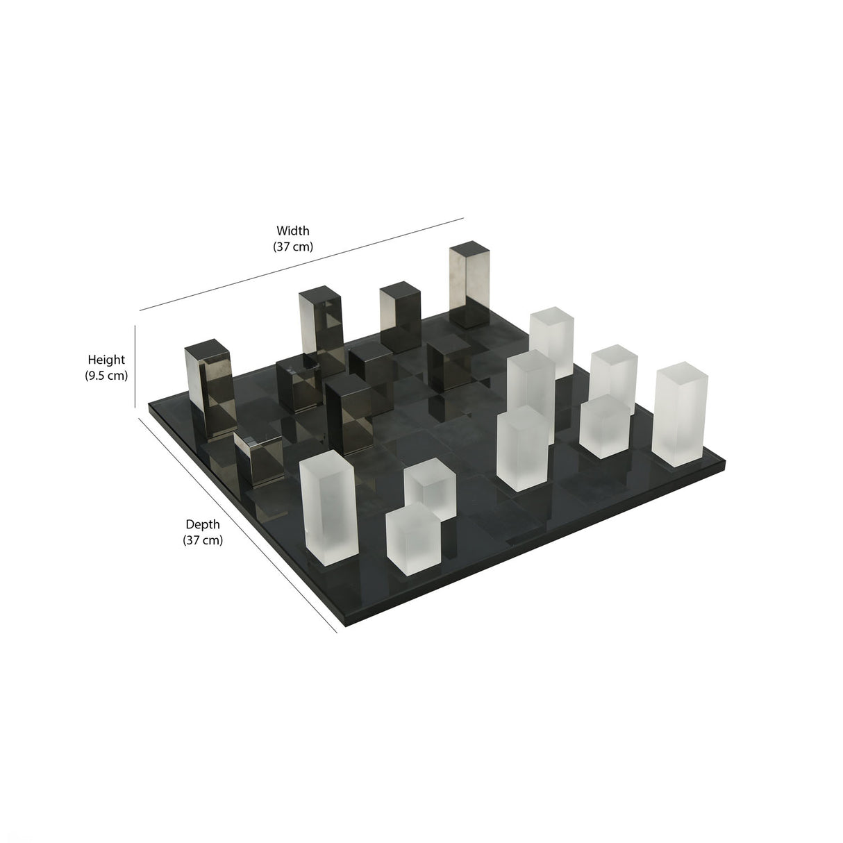 Decorative Crystal Chessboard Showpiece- Black