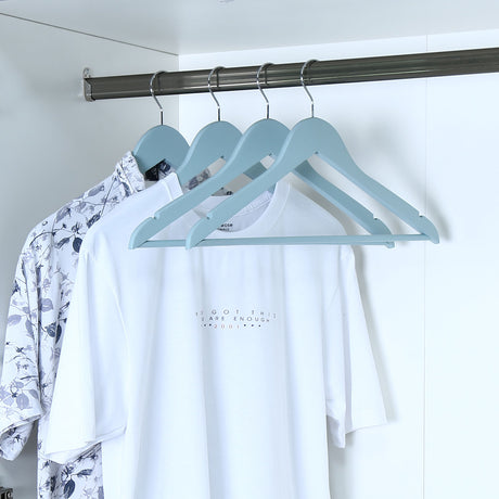 Nilkamal Wooden Cloth Hanger Set Of 5 (Mint Blue)