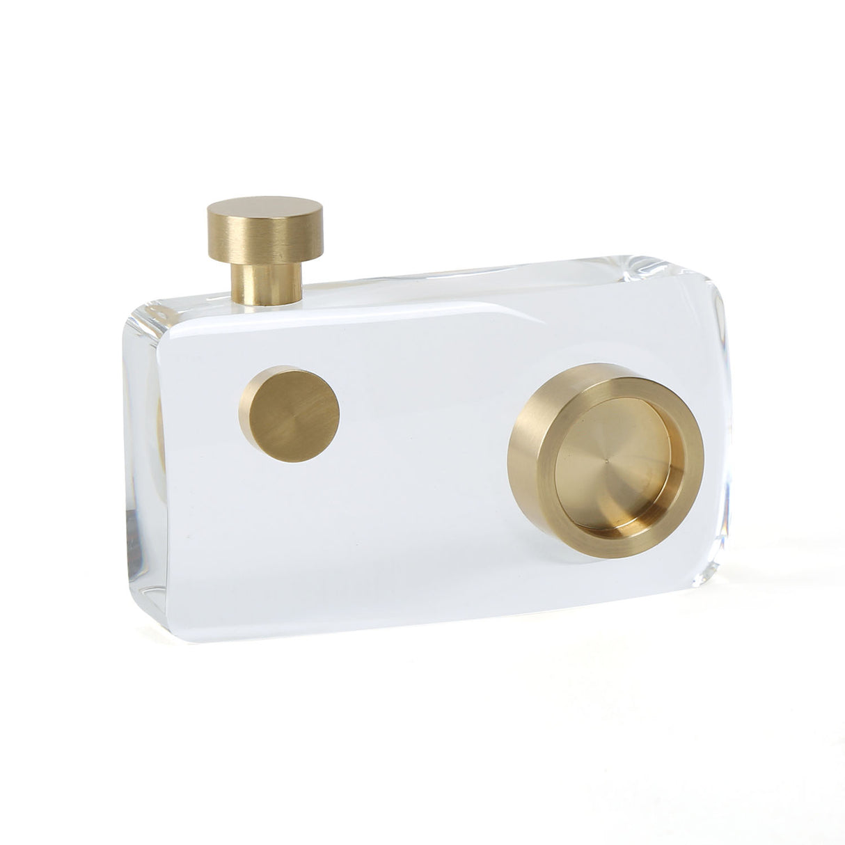 Crystal Camera Small Decorative Showpiece- Gold & Transparent