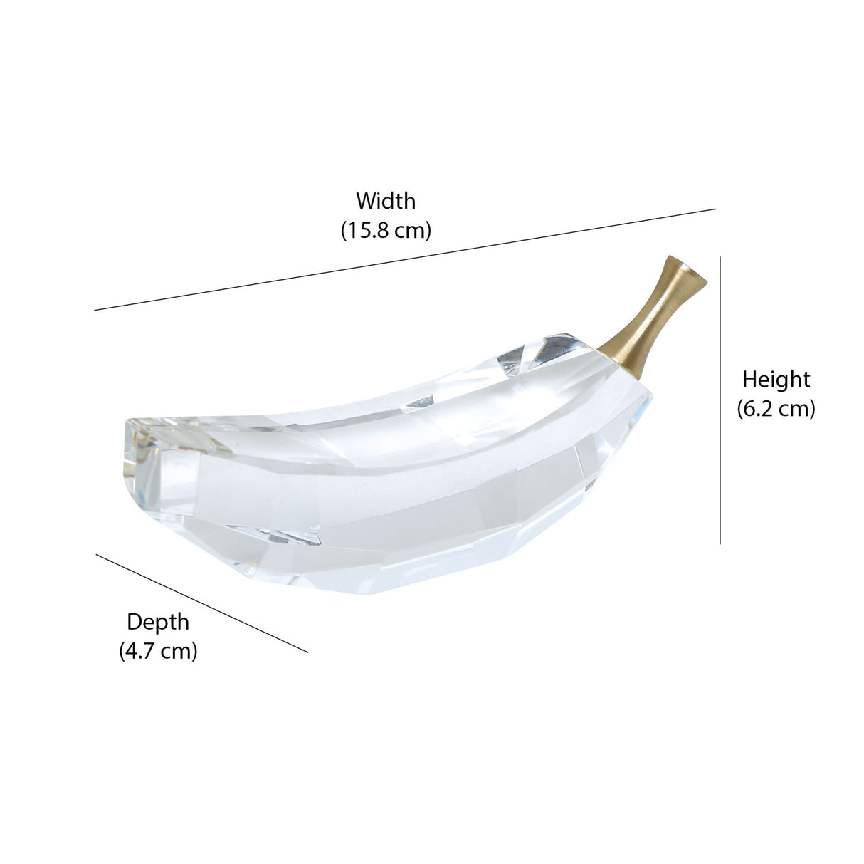 Crystal Banana Decorative Showpiece (Gold & Transparent)